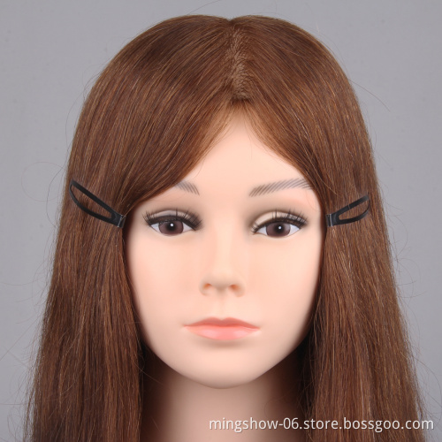 Real human hair mannequin training head with shoulders for braiding